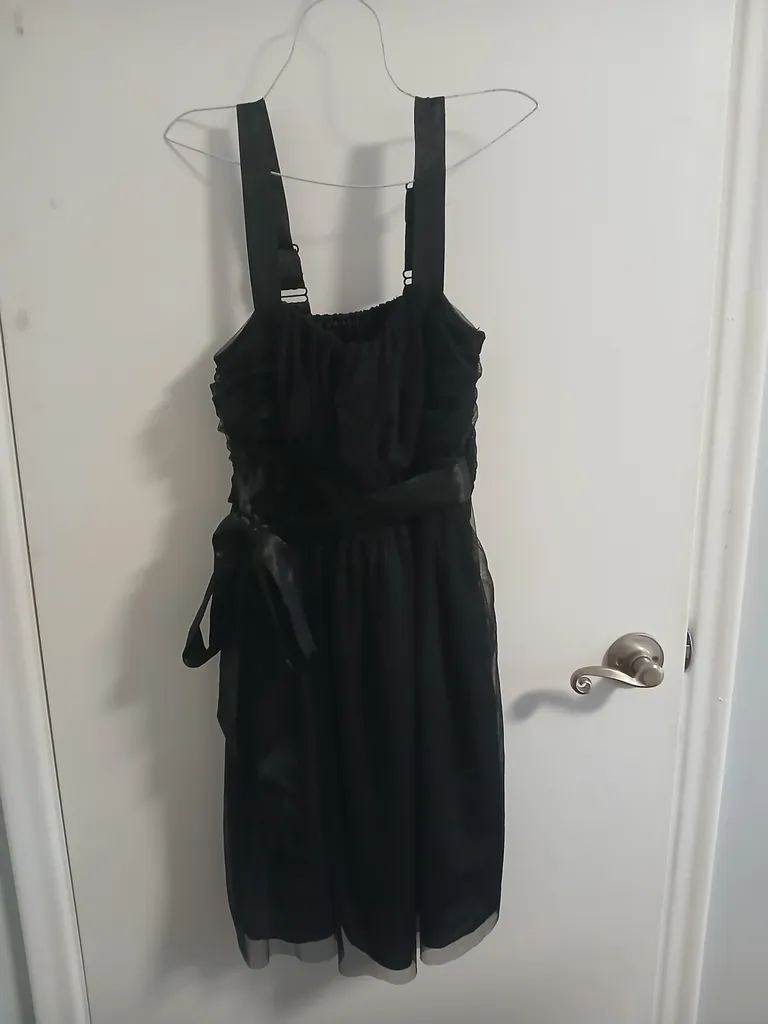 Halloween/goth look!  Black tulle dress, Size small (6) photo 1