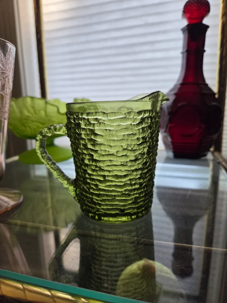 Mini green glass pitcher  photo 1