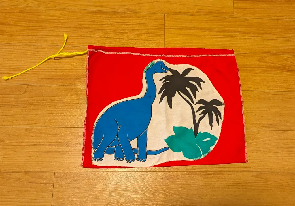 Red Dinosaur Drawstring Bag photo 1