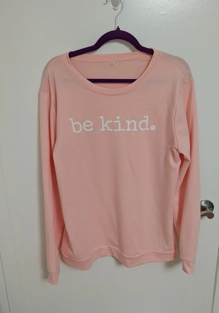 Brand New Pink 'Be Kind' Sweatshirt - Size Large photo 1