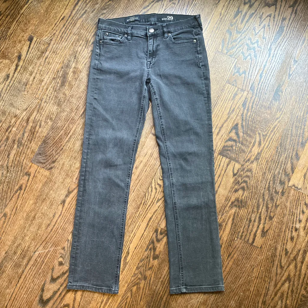J.CREW MATCHSTICK BLACK DENIM PANTS SIZE 29 photo 1
