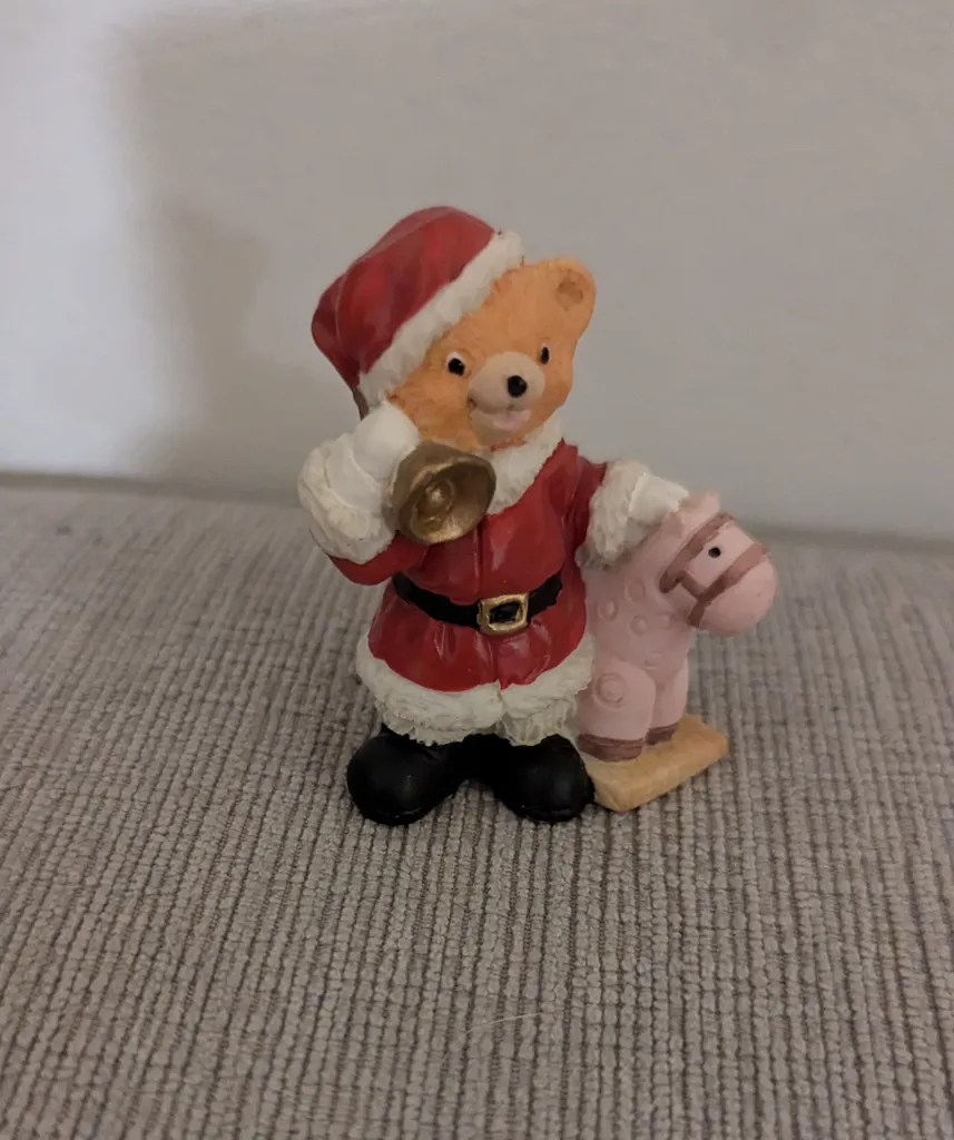 Vintage Santa Bear Figurine photo 1