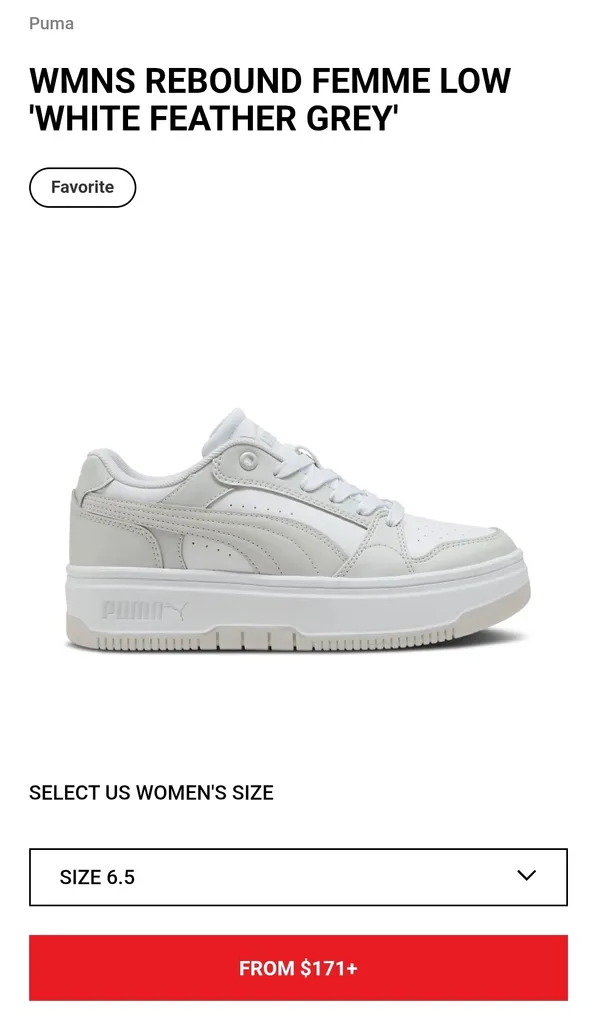 Puma Rebound Femme Low White Feather Grey - Women's 6.5 photo 1