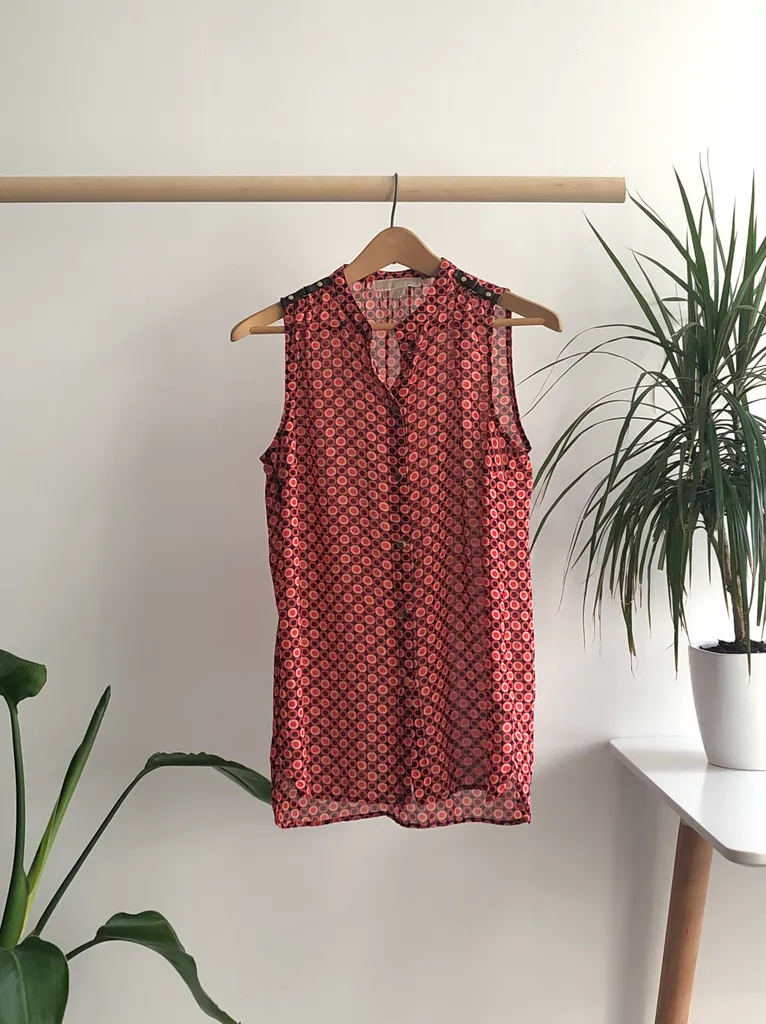 S - Michael Kors Coral Band Collar Tank  photo 1