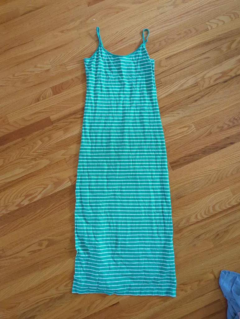Teal and white striped Maxi Dress photo 1
