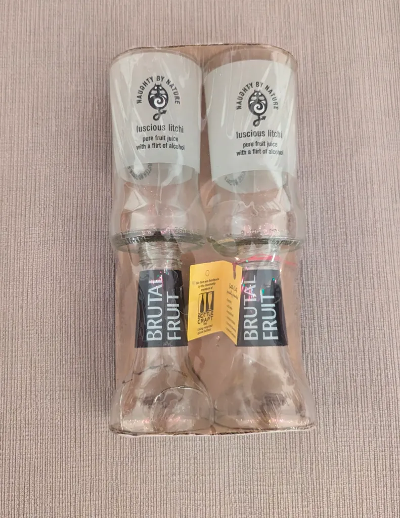 Brutal Fruit Luscious Litchi Bottle Craft Glasses (Set of 2)  Gr photo 1