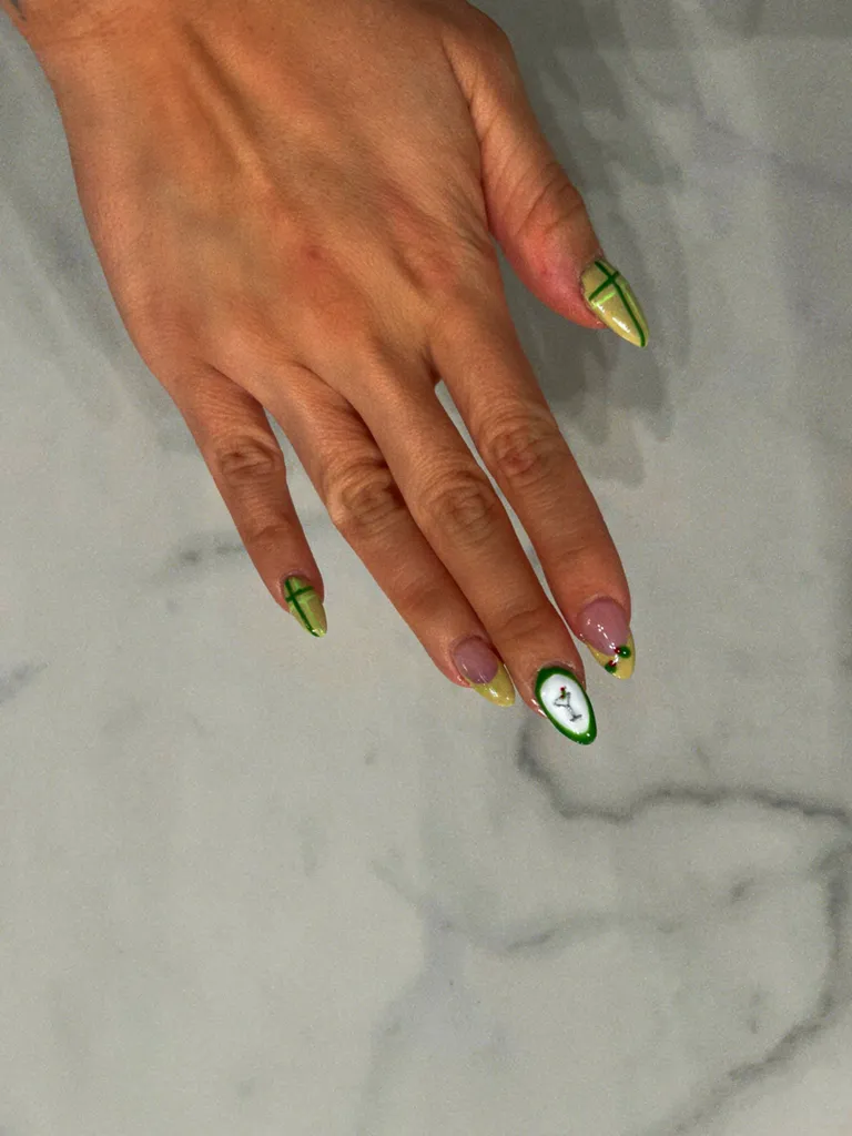 Handpainted Martini Cocktail Press On Gel Nails photo 1
