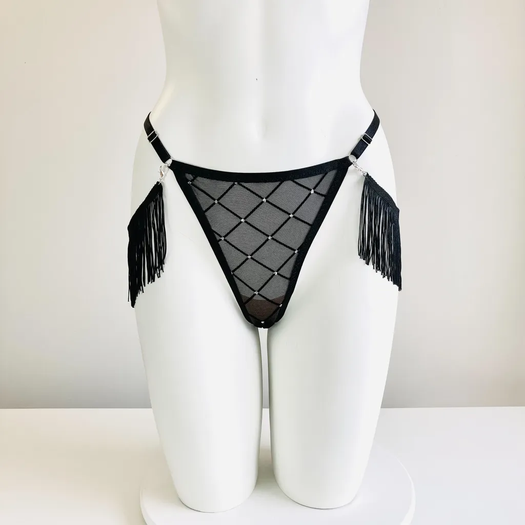 Brand New: High Cut Thong Underwear w/ Removable Tassel Trim photo 1