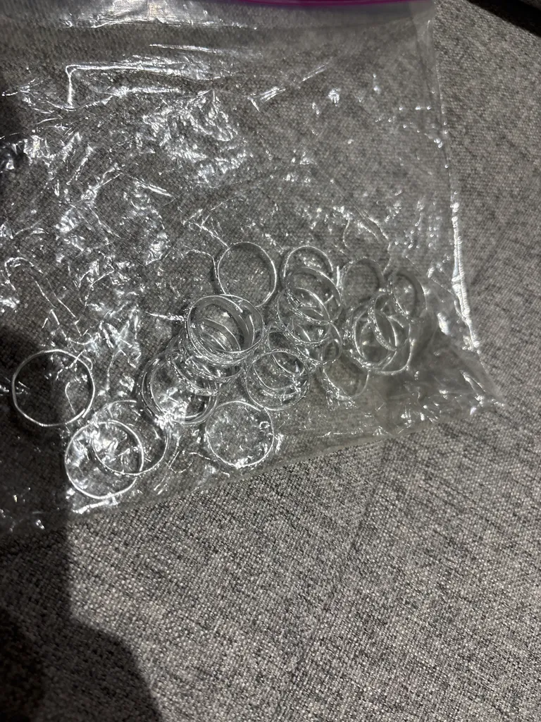 Bag of silver costume rings  photo 1