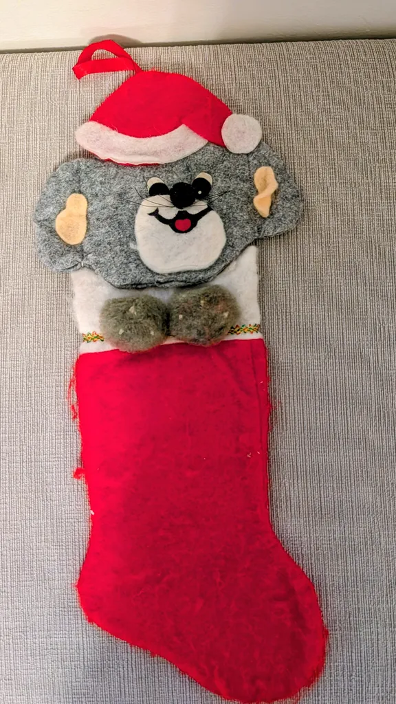 Vintage Mouse Christmas Stocking photo 1