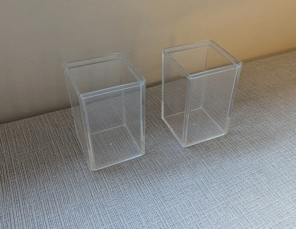 Brand New Pair of Clear Acrylic Storage Cubes photo 1