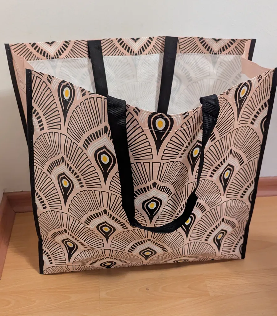 Brand New Large Reusable Shopping Tote Bag - Art Deco Design photo 1