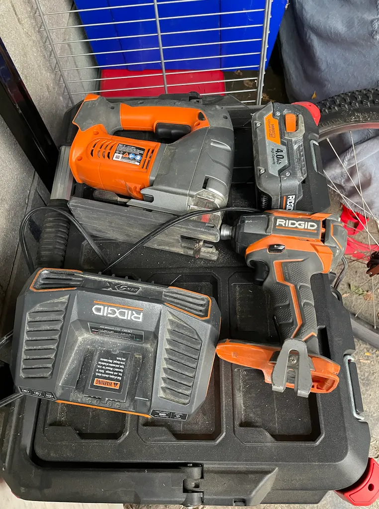 RIGID JIGSAW, IMPACT DRIVER, BATTERY AND CHARGER photo 1