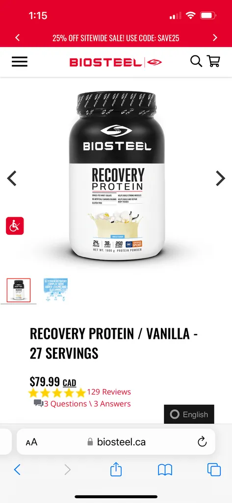 Biosteel recovery protein  photo 1