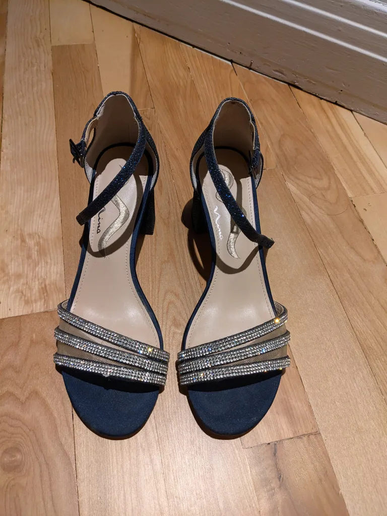 Navy Blue Sparkly Heels (size 6.5 US) photo 1