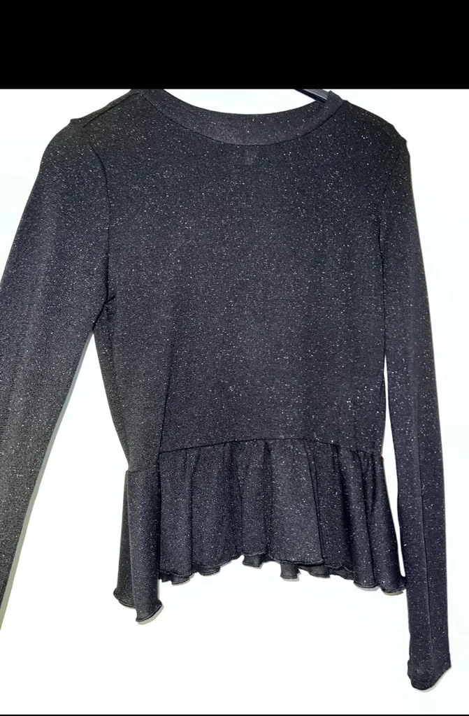 Peplum h&m glittery black top  photo 1