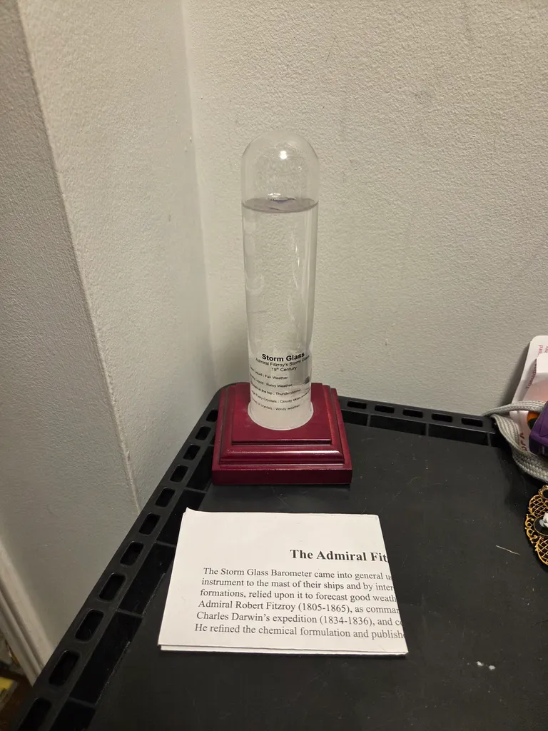 Storm glass shelf decor photo 1