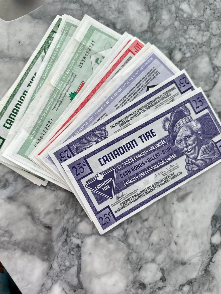 Canadian tire money  photo 1