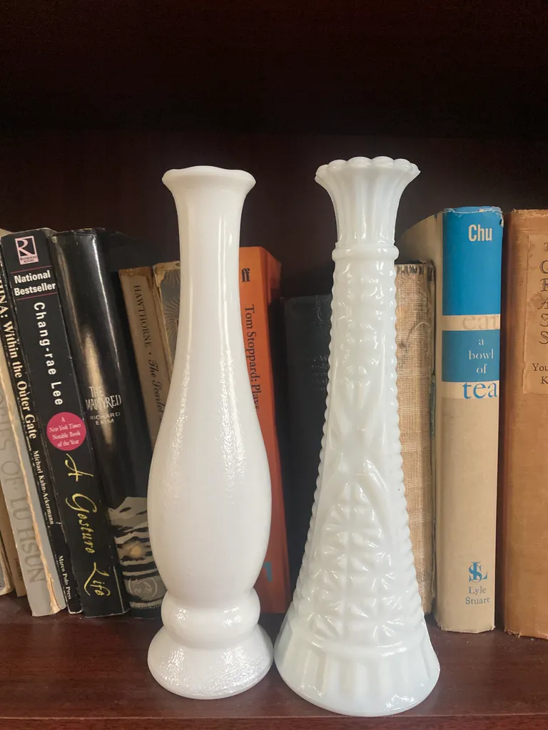 Vintage Milk Glass Vases photo 1