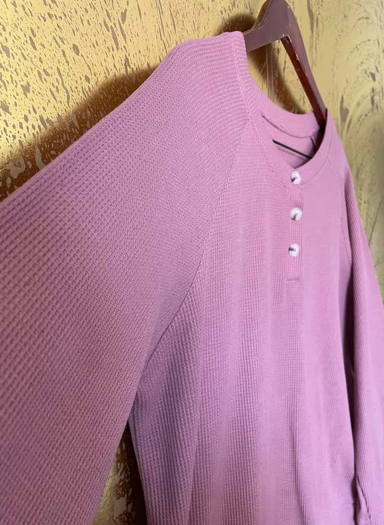 XL Cozy Waffle Knit Henley  photo 1