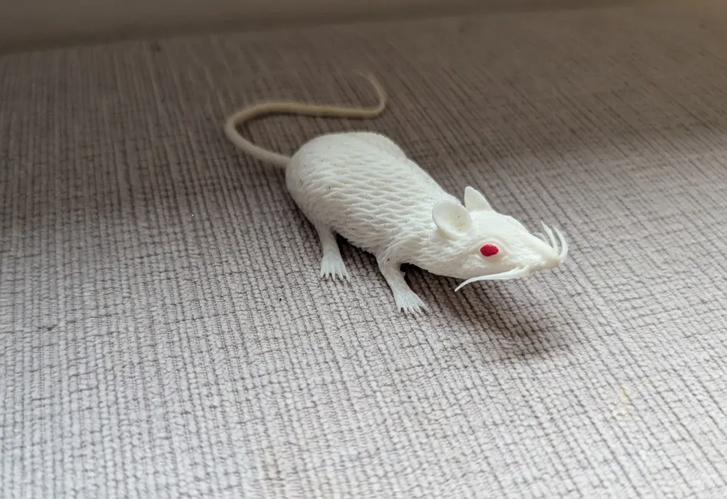 White Rubber Mouse Toy photo 1