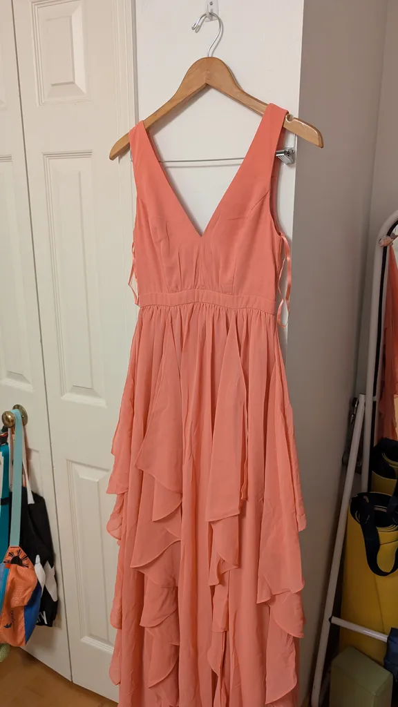 Lulu's peach tiered flowy dress size 2-4 photo 1