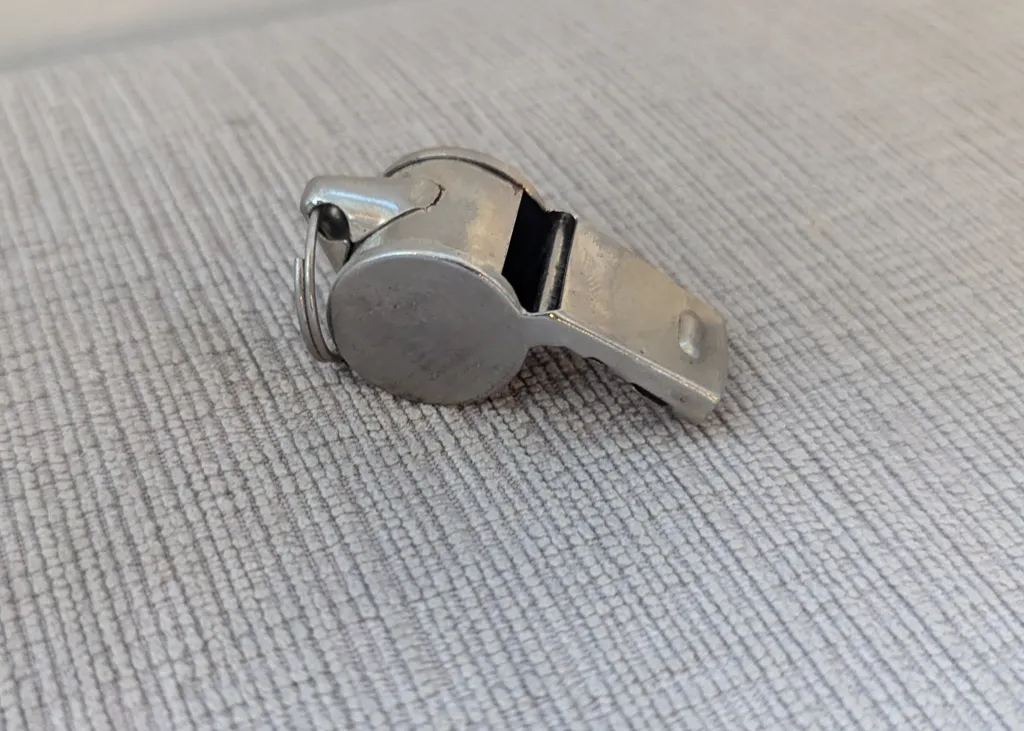 Vintage Metal Whistle with Keychain Ring photo 1