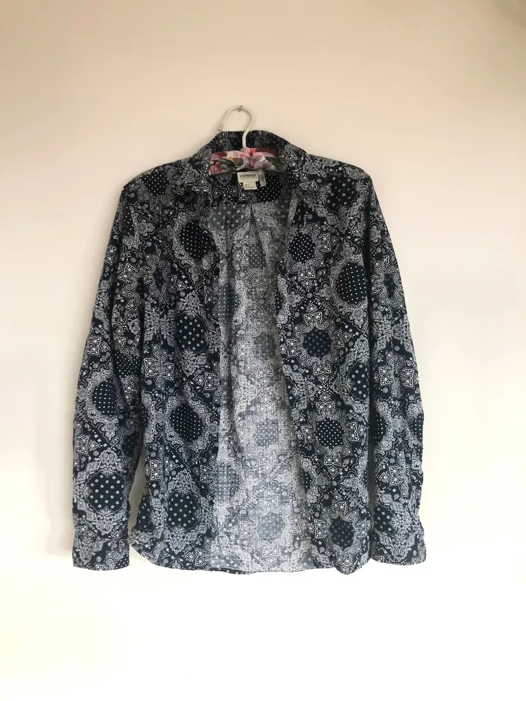 Patterned Oxford button up long sleeve  photo 1