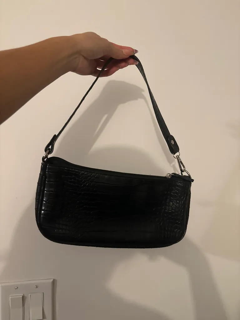 Black Baguette Handbag Purse photo 1