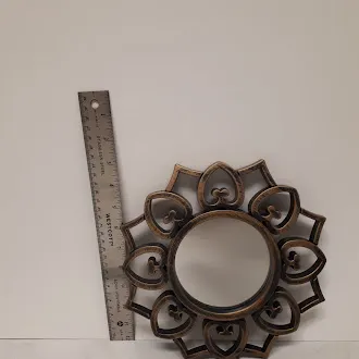 Decorative Copper-Hued Mirror photo 1