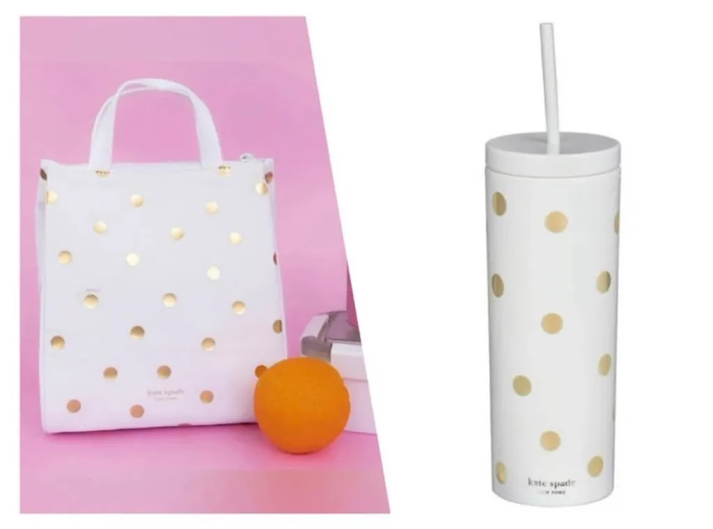 Kate Spade Polka Dot Insulated Lunch Bag & Acrylic Tumbler Set photo 1
