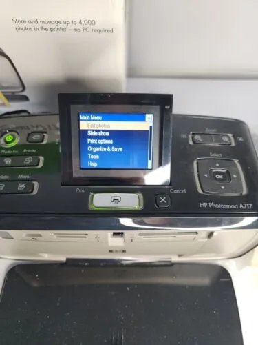 Used Fully Functional HP Photosmart A717 Compact Photo Printer photo 1