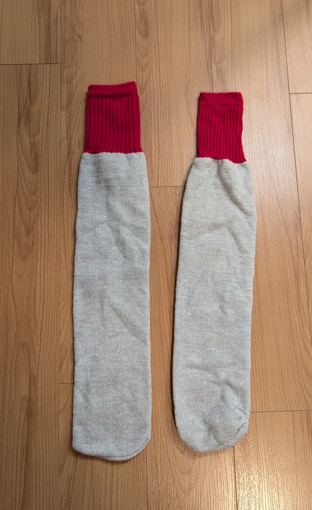 Grey and Red Crew Socks photo 1