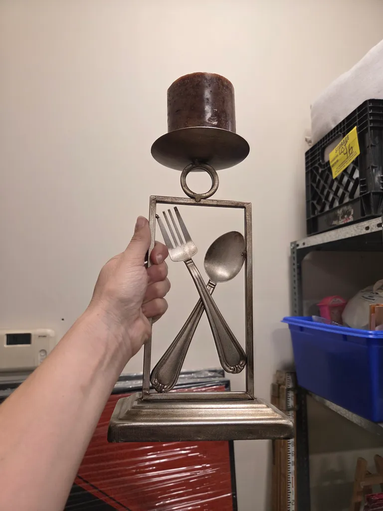 Spoon n fork candle holder photo 1