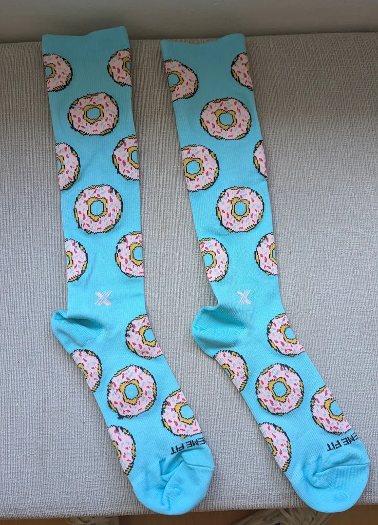 Brand New Xeme Fit Compression Socks - Donut Pattern photo 1