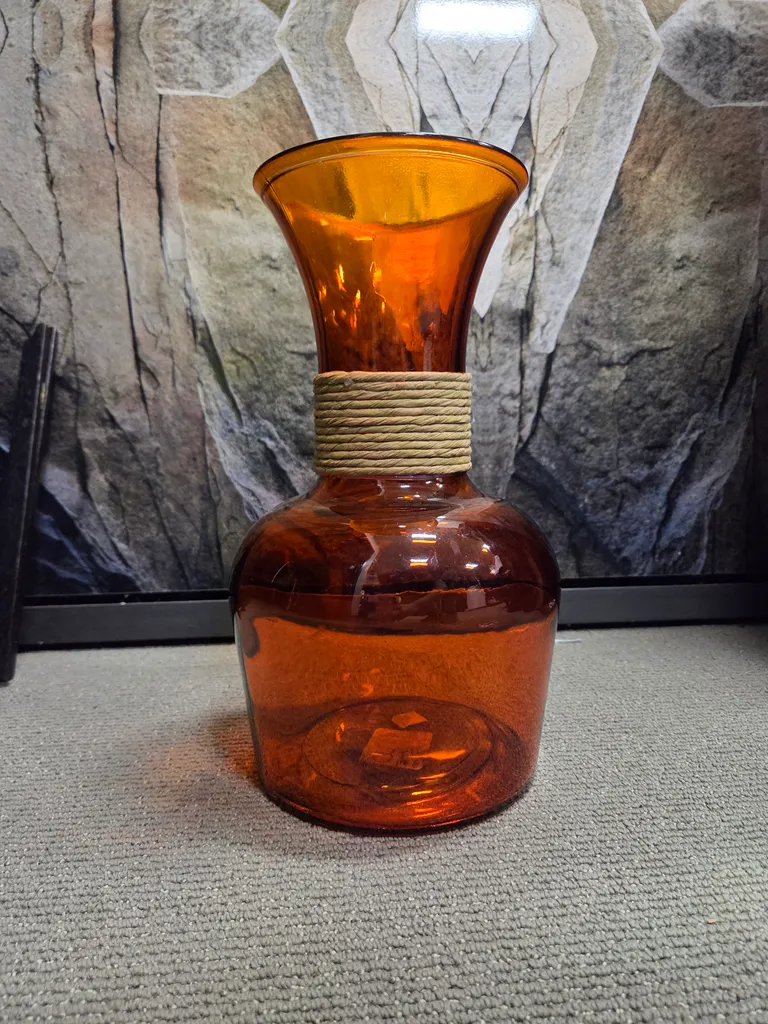 Huge orange glass vase photo 1
