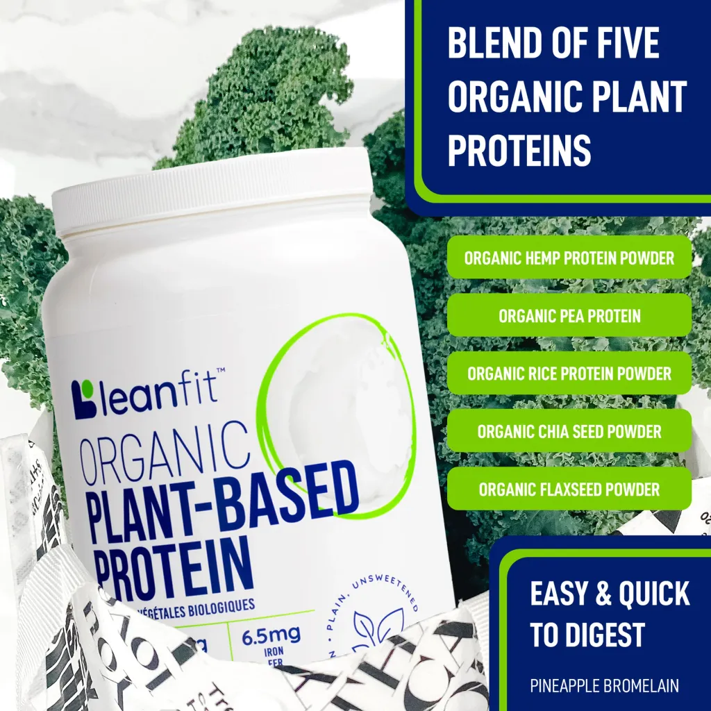 Leanfit Organic plant-based protein plain, unsweetened 715 g photo 1