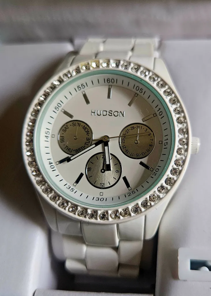 Hudson Women's White  ceramic Watch with Crystals photo 1