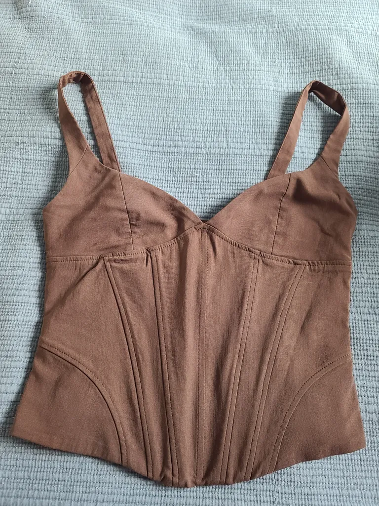 Zara Brown Corset Top photo 1