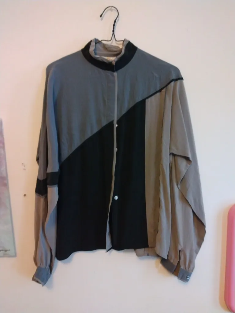 Vintage abstract blouse mod new wave  photo 1