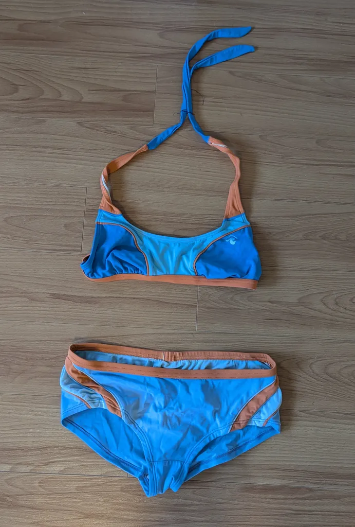 Blue and Orange Bikini - Women's Size Small photo 1