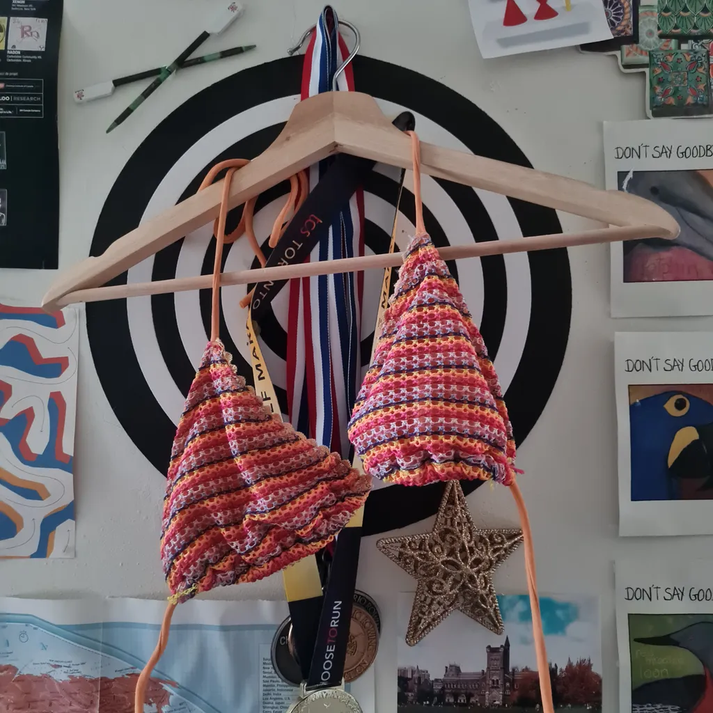 Mesh crochet bikini top photo 1