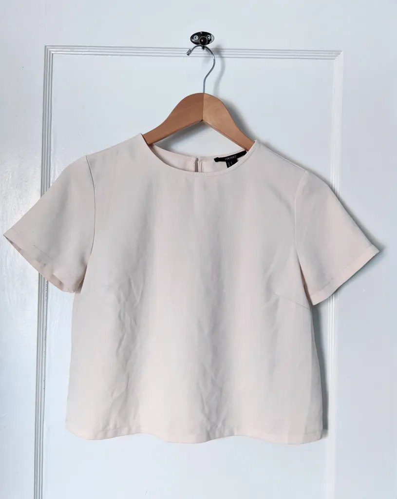 F21 Cream Chiffon Crop Top photo 1