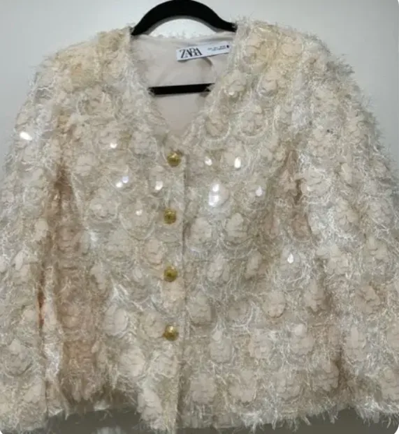 Zara Sweater with sequins and gold buttons (Large) photo 1