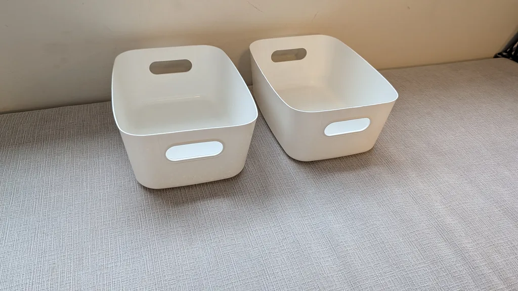 Two White Storage Containers photo 1