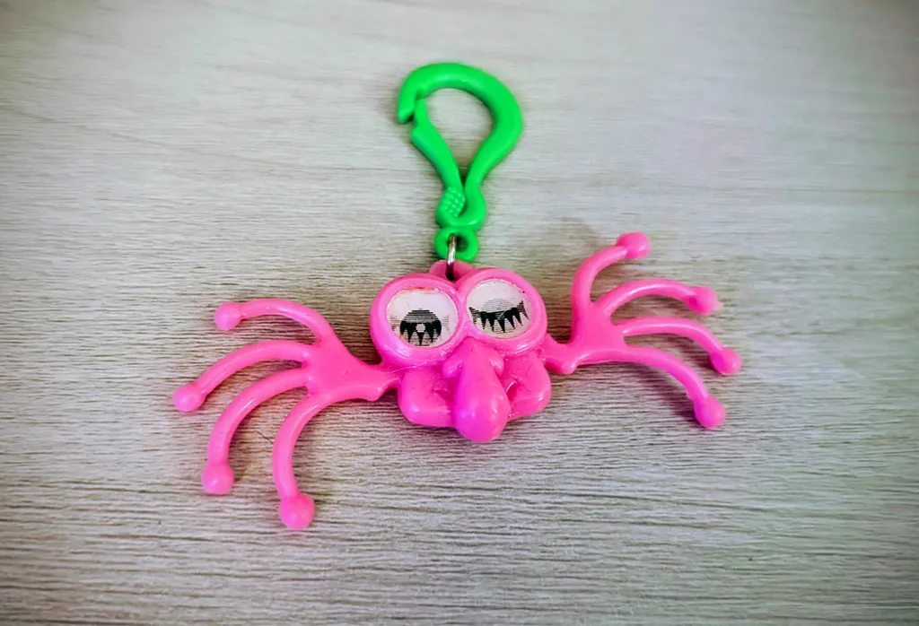 Brand New Pink Spider Clip-on Charm Keychain photo 1