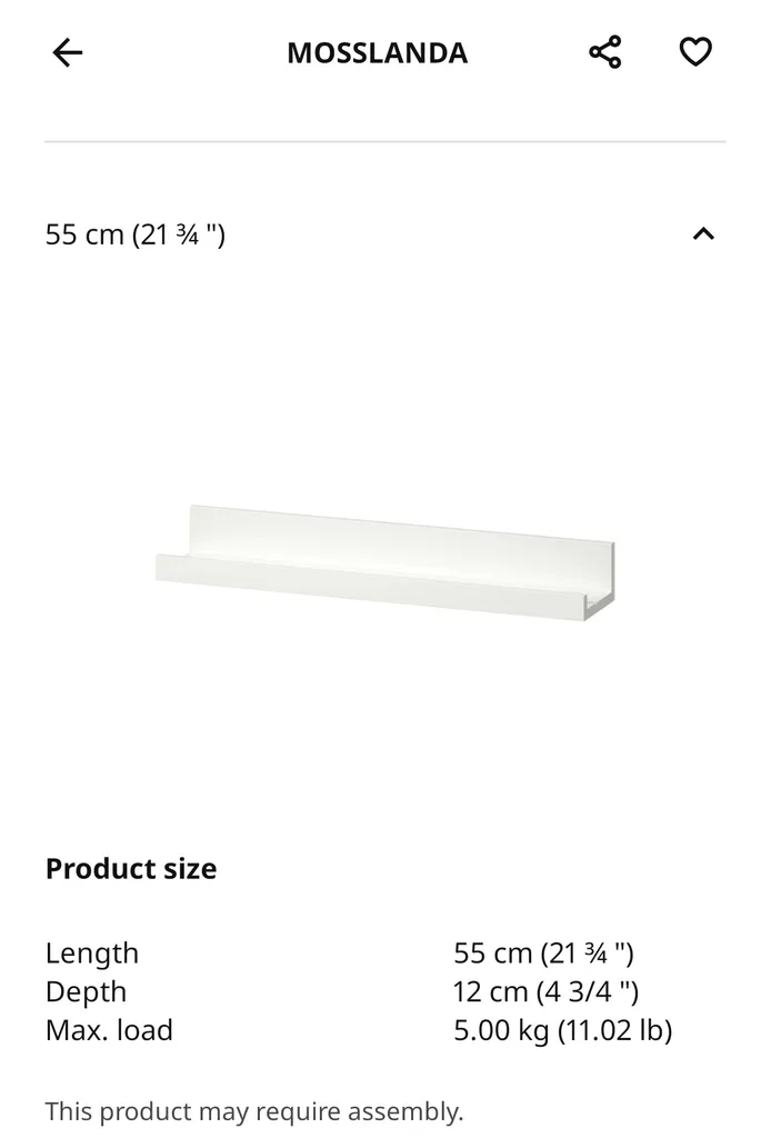 4 large "mosslandia" ikea picture ledges (white) photo 1