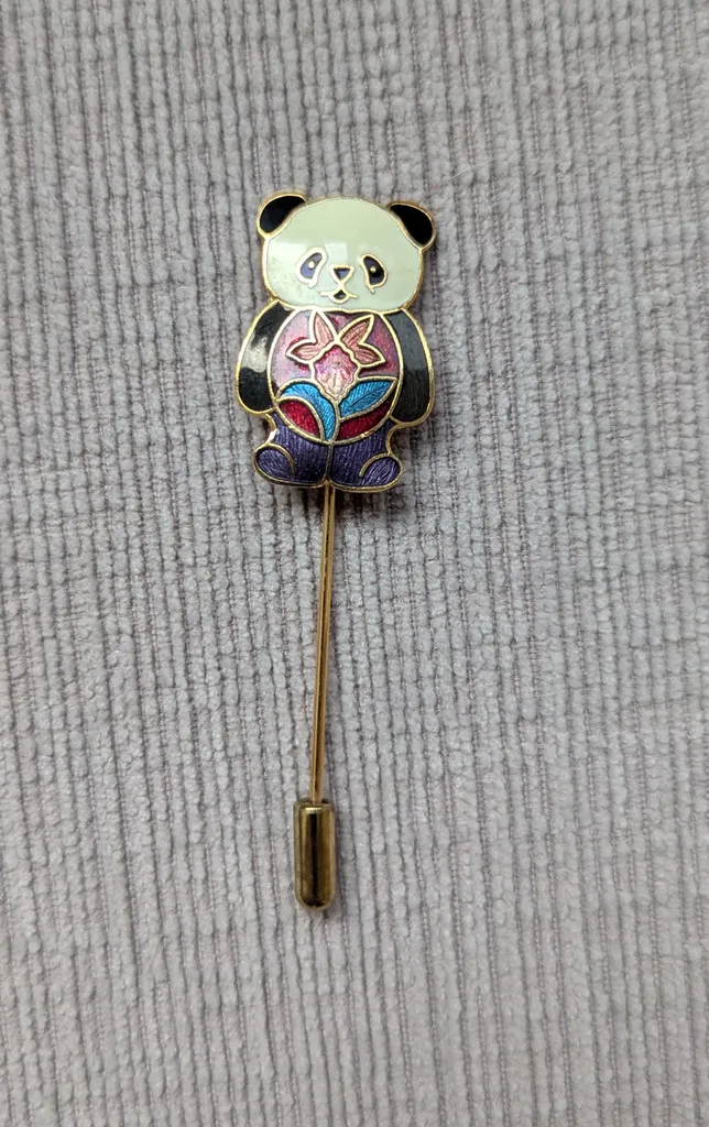 Vintage Panda Lapel Pin photo 1