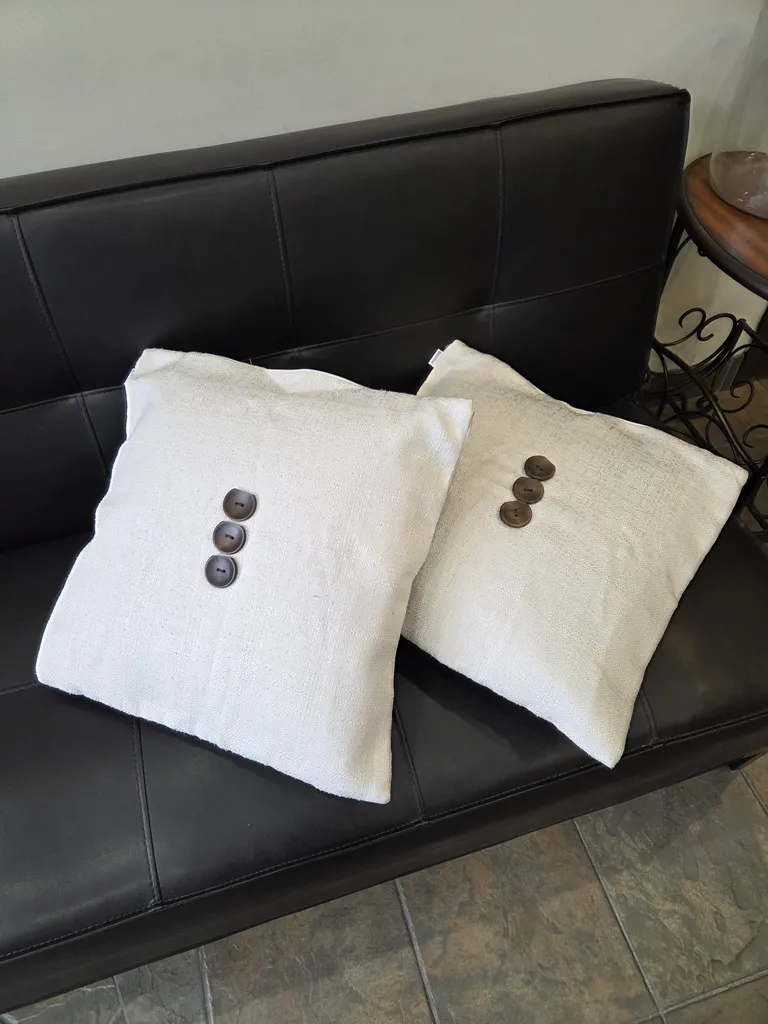 Cream & textured pillow covers photo 1