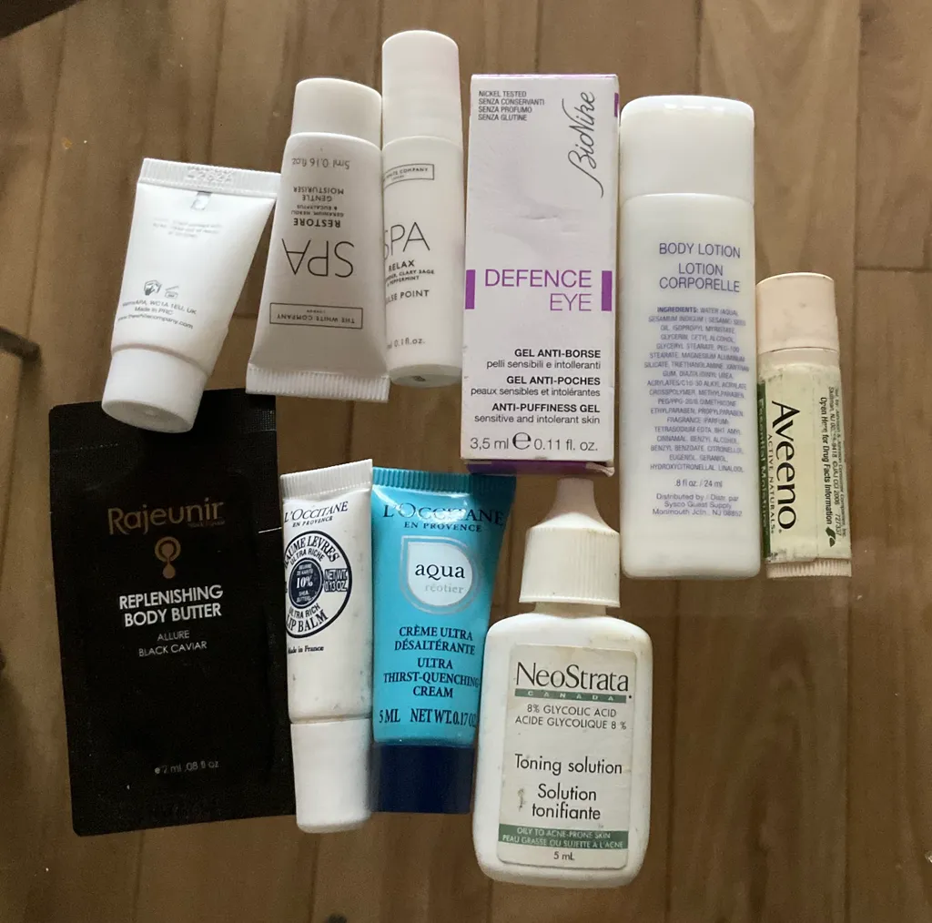 Assorted skin-care samples photo 1